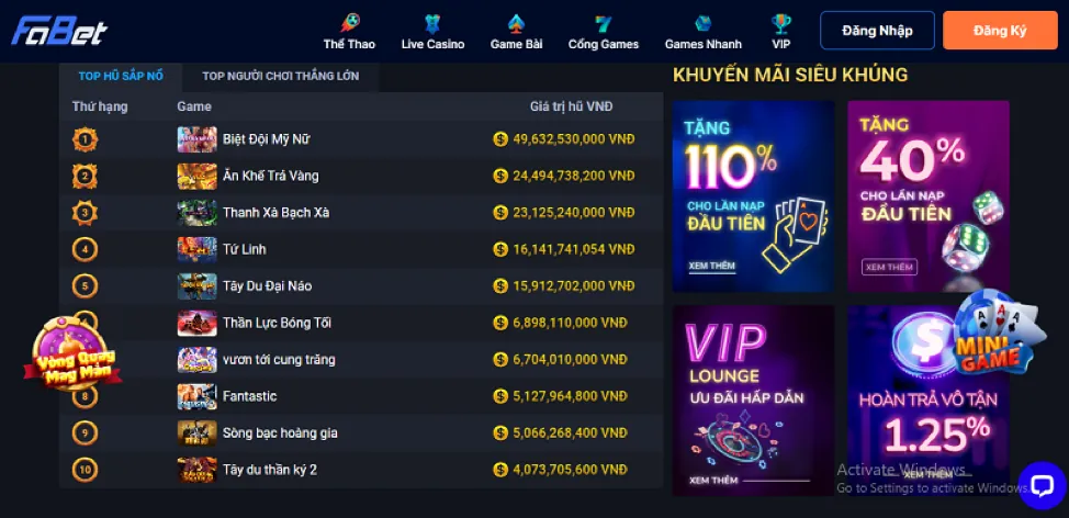 Ưu đãi và khuyến mãi bắn cá tại kv9999 casino